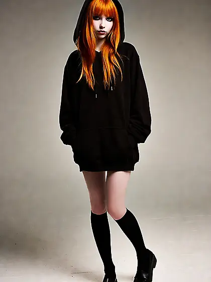 Emo goth young teen girl