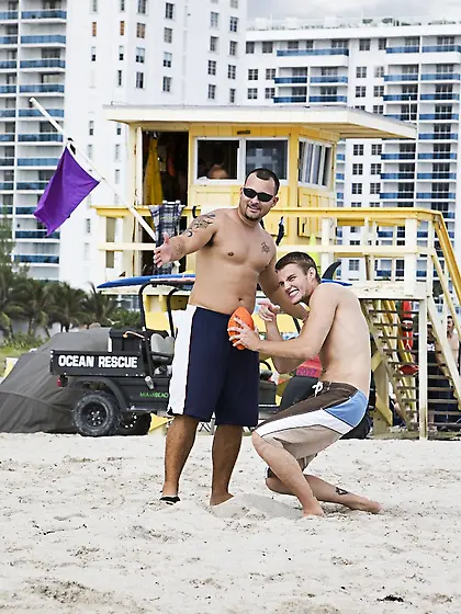 Holly Sampson takes her clothes off on the beach and gives her l