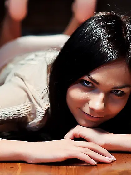 Dark haired teen babe