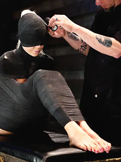 Vivacious blonde vixen endures