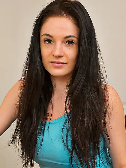 Shameless amateur brunette shows off and plays with her big nake