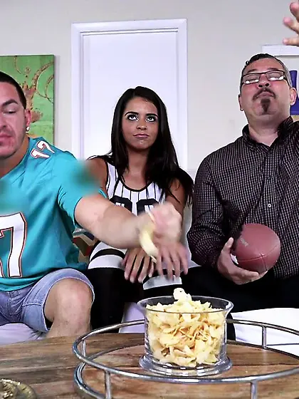 Slim long-haired latina slut