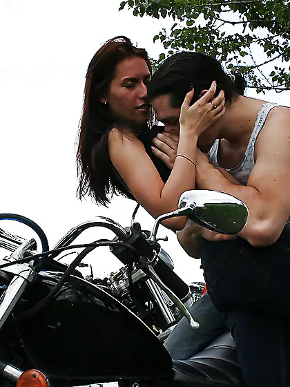 Girl enjoys biker banging and hot gape in the highest quality