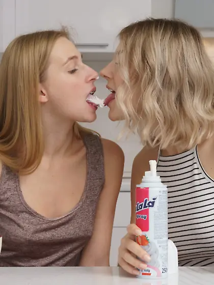 Cute lesbians Eva Elfie and Elizabeth Evans can't get enough of