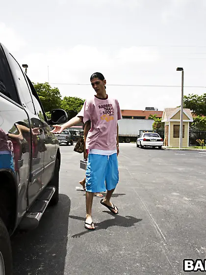 Lacey Duvalle takes her purple lingerie off outdoors and gets he