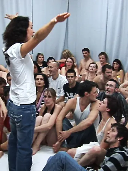 Cool group photos of swingers' party participants