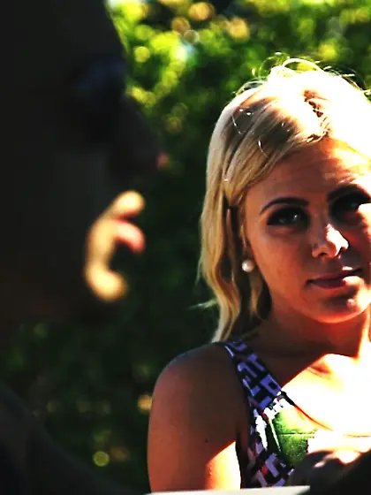 Gorgeous blonde meets dude