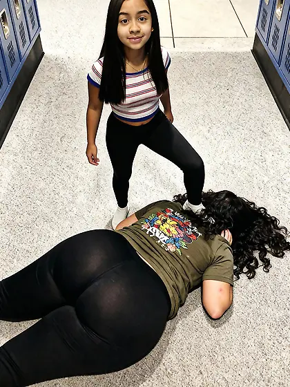 Thin girl dominates fat ass thicc girl