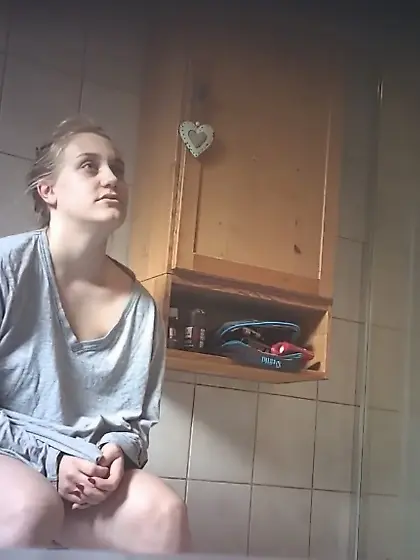 German girlfriend hidden camera in bathroom