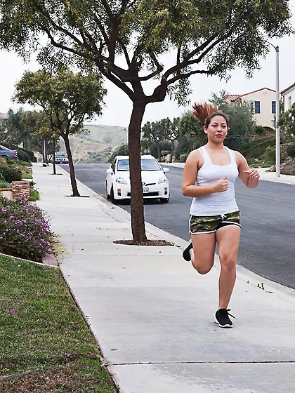 Cute chick finds time