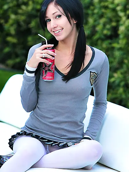 Lovely teen babe pigtails