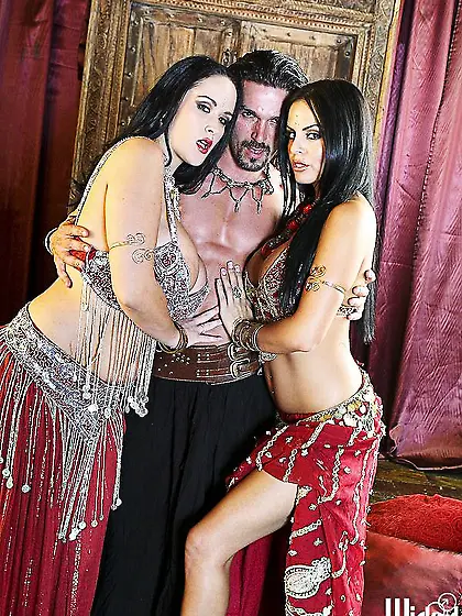 Busty dolls Carmella Bing and Mikayla Mendez make one hard stick