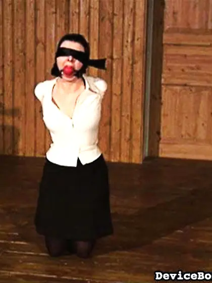 Gagged bound slut abused