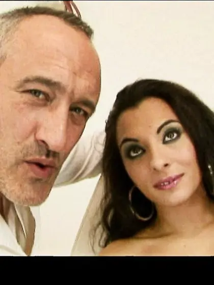 Janet Joy removes her clothes on the bed and fucks with a hot br