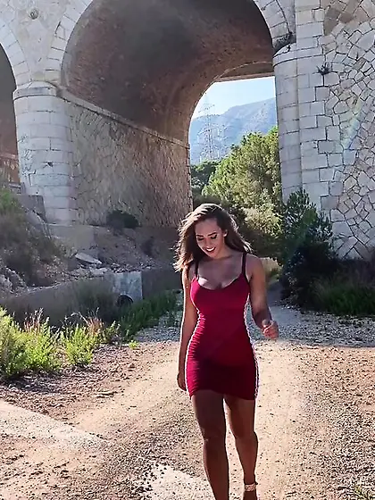 Tanned naked teen roughly fucked outdoor