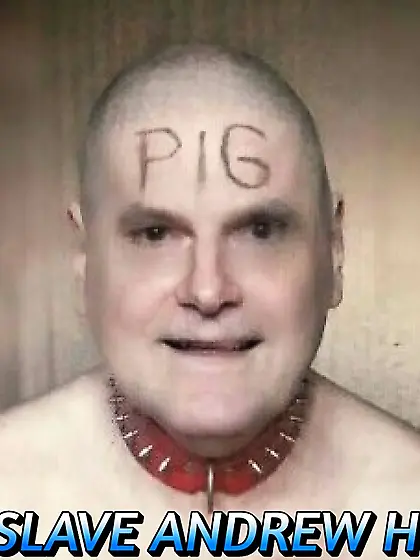 gay cocksucker slave pig Andrew swallowing all cum