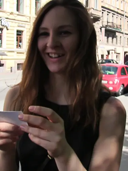 Skinny brunette gal nailed