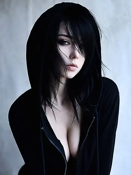 Emo goth young teen girl