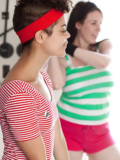 Geeky babes enjoy their Kinect experience and lesbian fucking