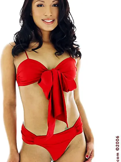 Sexy indian babe Jasmine Byrne in red bra,  panties and shoes dec