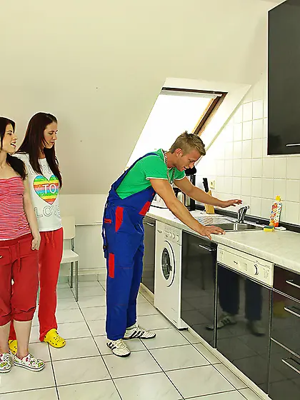 Pair teen dominatrixes enjoying