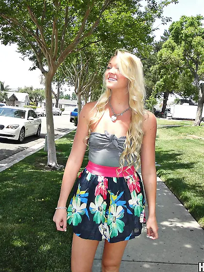 Picked street blonde teen