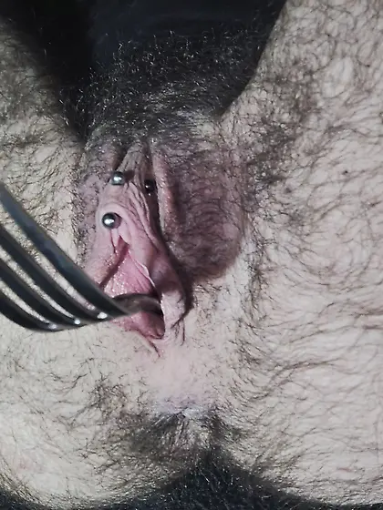Weird objects in my pierced boy pussy