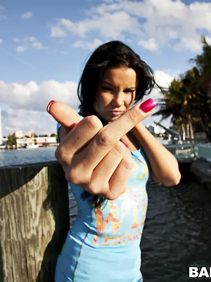 Tanner Mayes takes her clothes off outdoors and then deeply fing