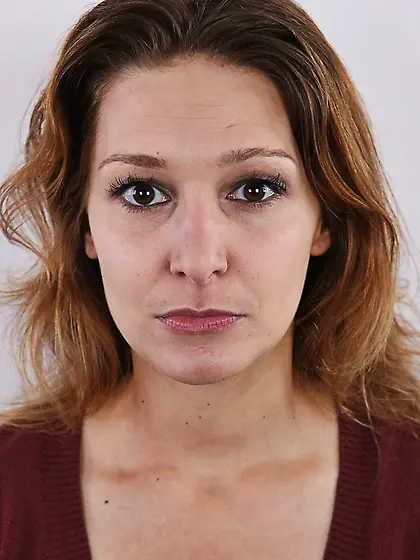 Matured lady face smiles