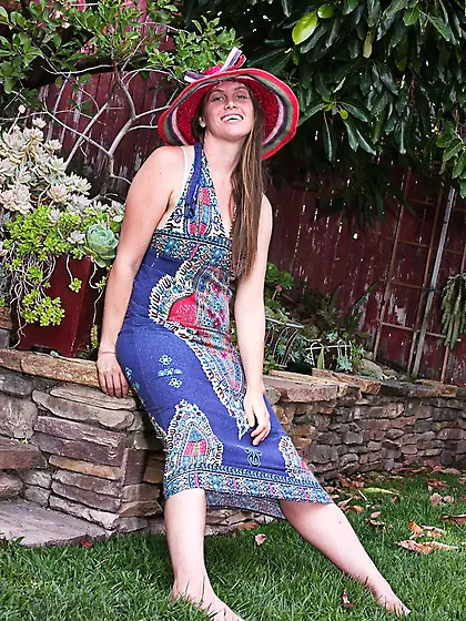 Cute girl blue dress