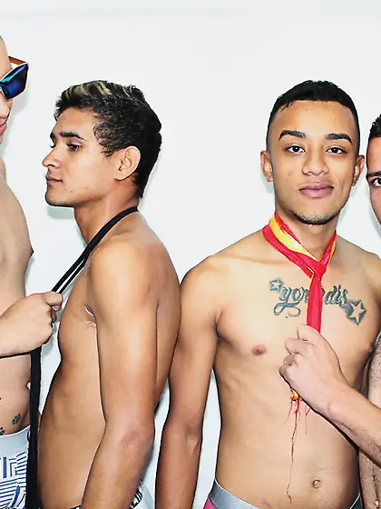 Latin young gay FoursomeGaySexLA like to...