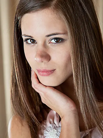 Young elegant sweetheart flaunts