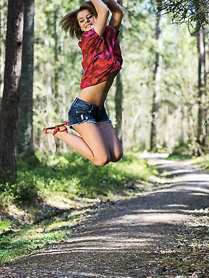 Mouth-watering teeny casts off all clothes to shake her big tits