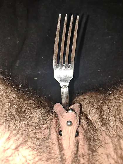 Weird objects in my pierced boy pussy