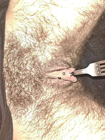 Weird objects in my pierced boy pussy