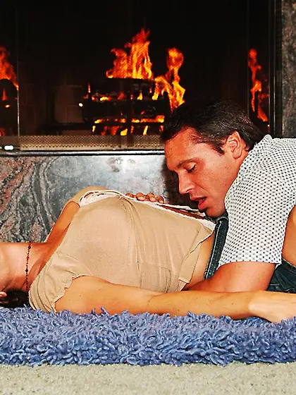 Beautiful blonde chick Devinn Lane sucks fat boner and then gets