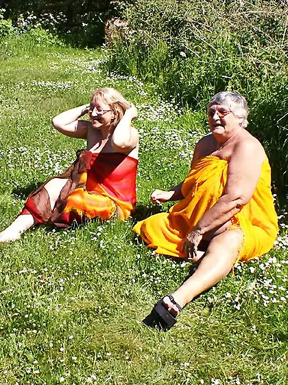 Gorgeous elderly blondes orange